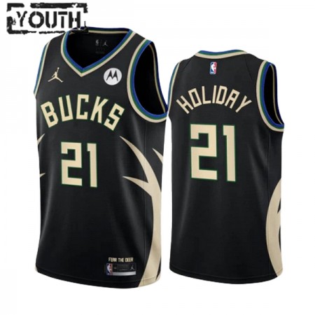 Maillot Enfant Milwaukee Bucks Jrue Holiday 21 2022-23 Jordan Statement Edition Noir Swingman